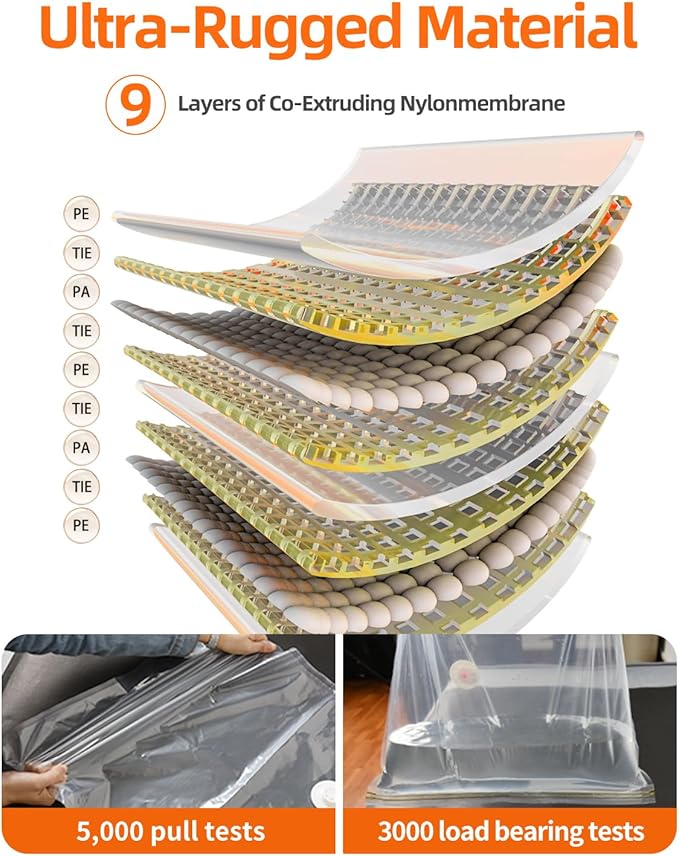Vacuum Storage Bags, 10 Medium Vacuum Seal Bags for Clothing & Bedding, Space Saver Bags for Organization and Storage, Hand Pump Included(10M)