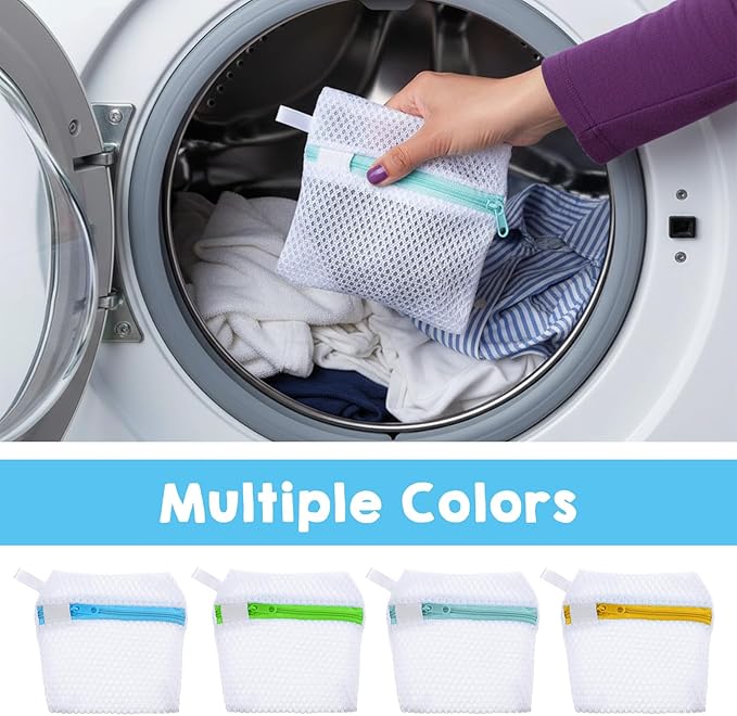4PCS Laundry Pod Anti-Sticking Bag, Mesh Wash Bag Laundry Pods Dissolution Protection Bags Mini Washing Machine Underwear Washing Bags Scent Beads Storage Laundries Pouch Travel-Friendly