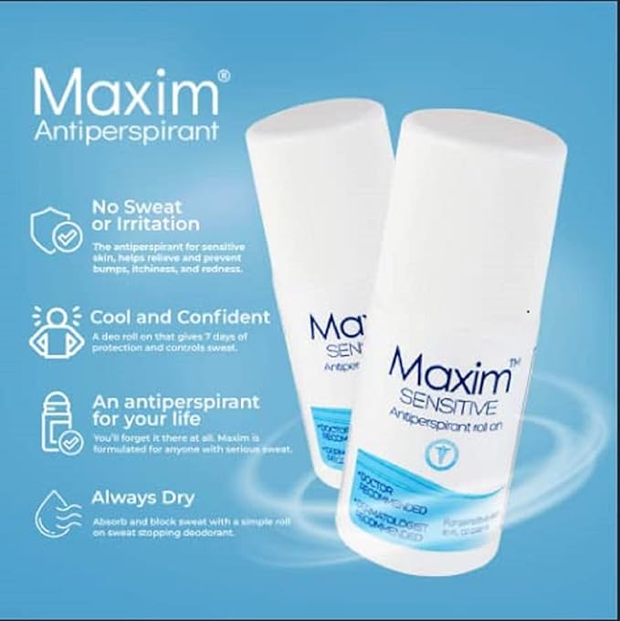 Maxim Antiperspirant Deodorant – Pack of 4 – Sensitive Clinical Strength Roll On by Maxim Lighting