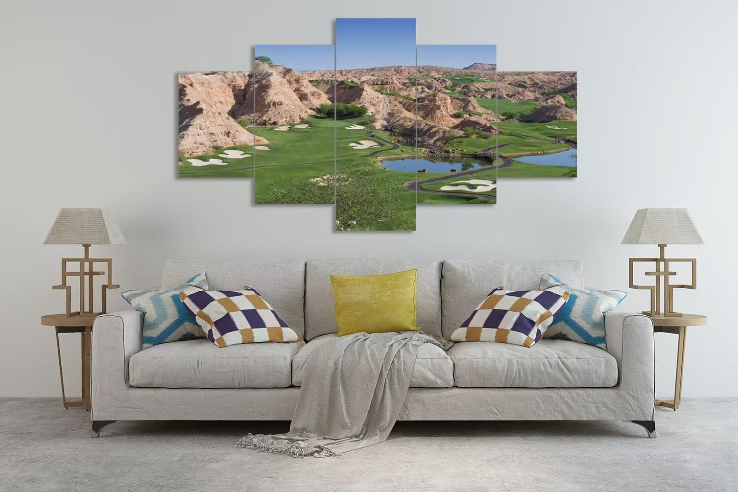 Wolf Creek Golf Course Canvas Wall Art for Living Room Bedroom Bathroom Home Decorations Golf Course Pictures Posters Wall Decor Framed Artwork Ready to Hang(50''W x 24''H)