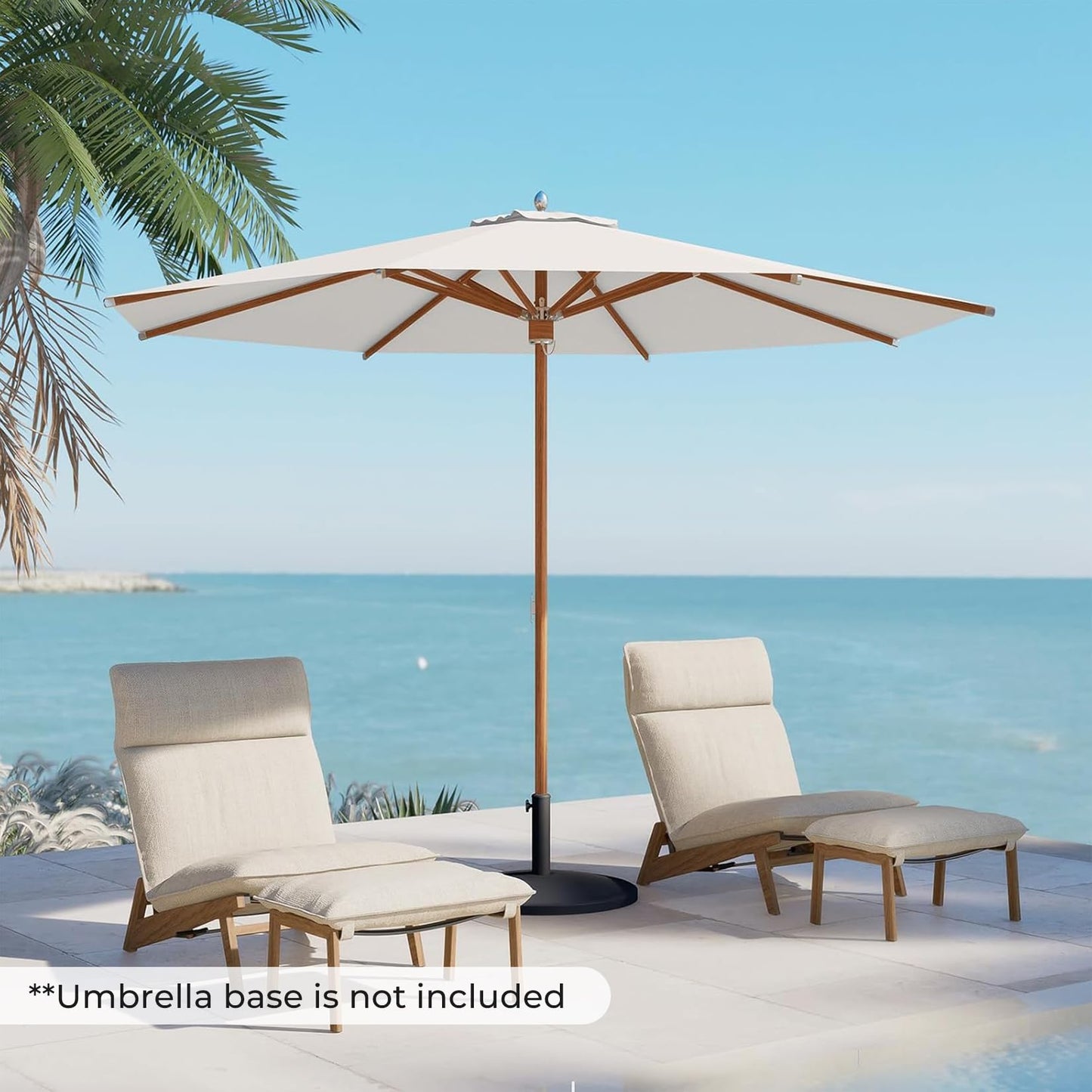 Grand patio 11 FT 10-Year-Non-Fading Patio Umbrella, Outdoor Umbrella with 8 Faux-Wood Grain Aluminum Ribs, Market Umbrella with Pulley Lift, Ventilation, Waterproof for Poolside, Deck, Backyard, Gray Fabric