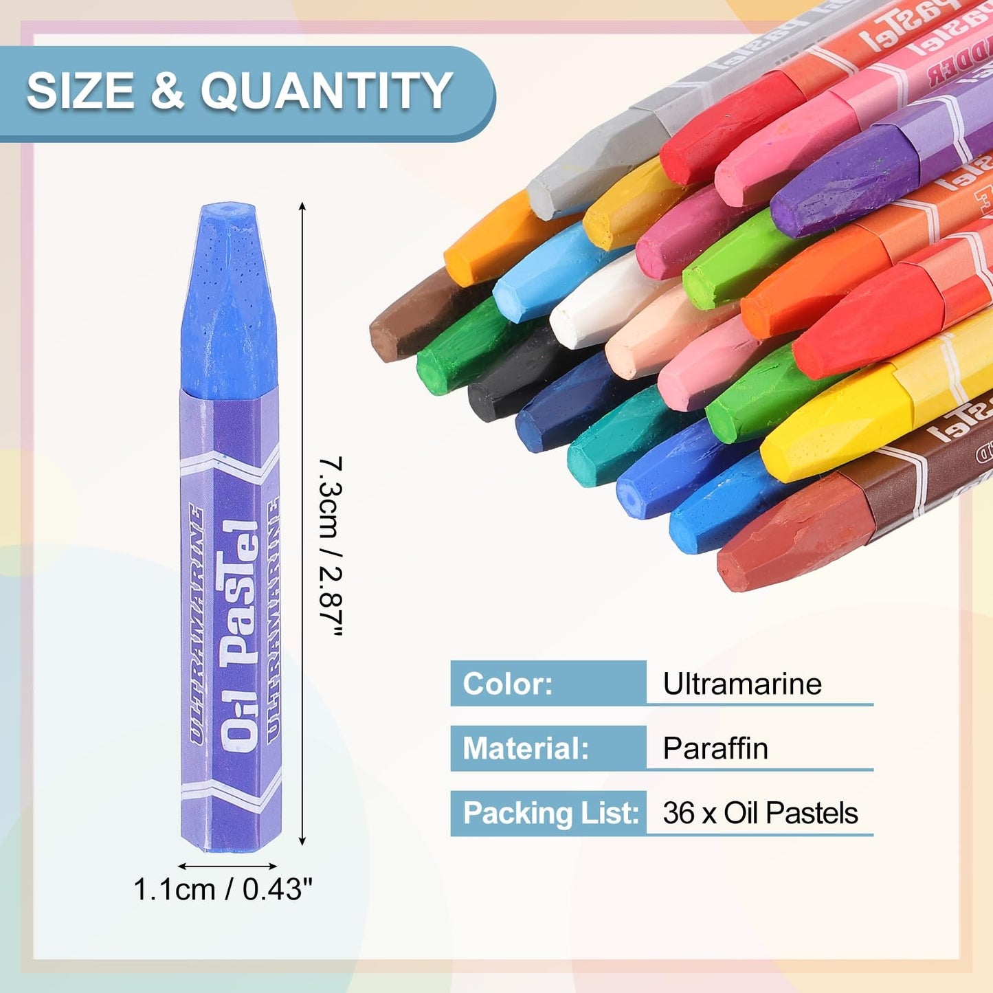 PATIKIL Ultramarine Oil Pastels, 36Pcs Soft Oil Crayons Pastels Stick Vibrant and Creamy Art Supplies Bulk for Artists Beginners Art Painting Drawing Blending Graffiti Gallery