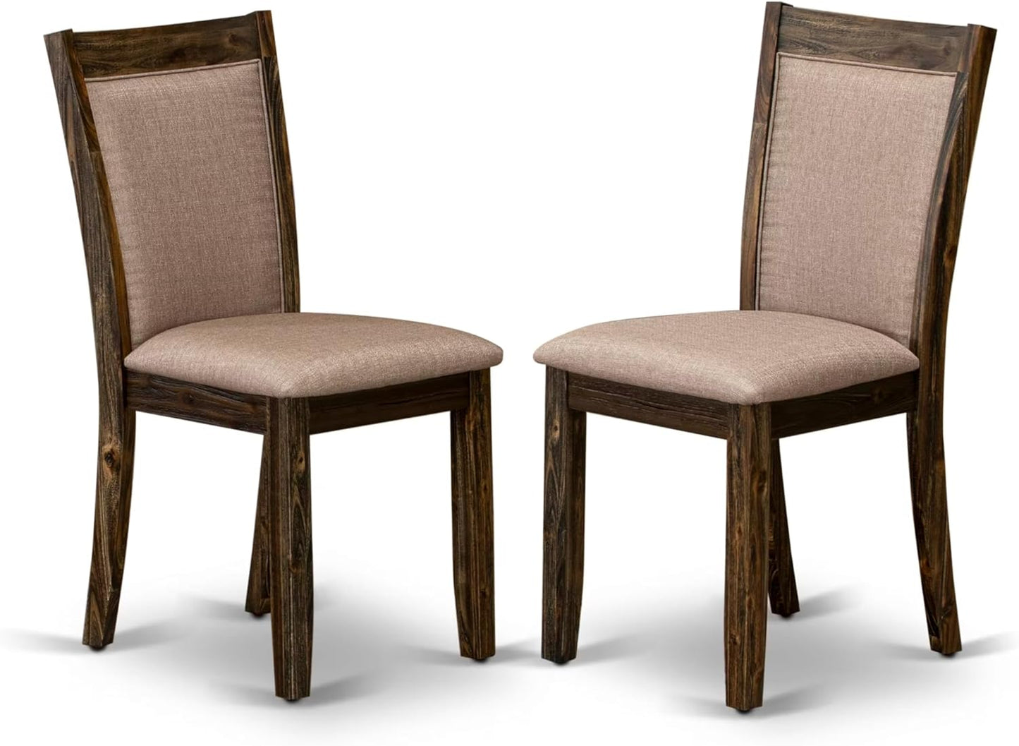 East West Furniture V777MZ716-7 7 Piece Dinette Set Consist of a Rectangle Dining Table with V-Legs and 6 Dark Khaki Linen Fabric Parson Dining Room Chairs, 40x72 Inch, Multi-Color