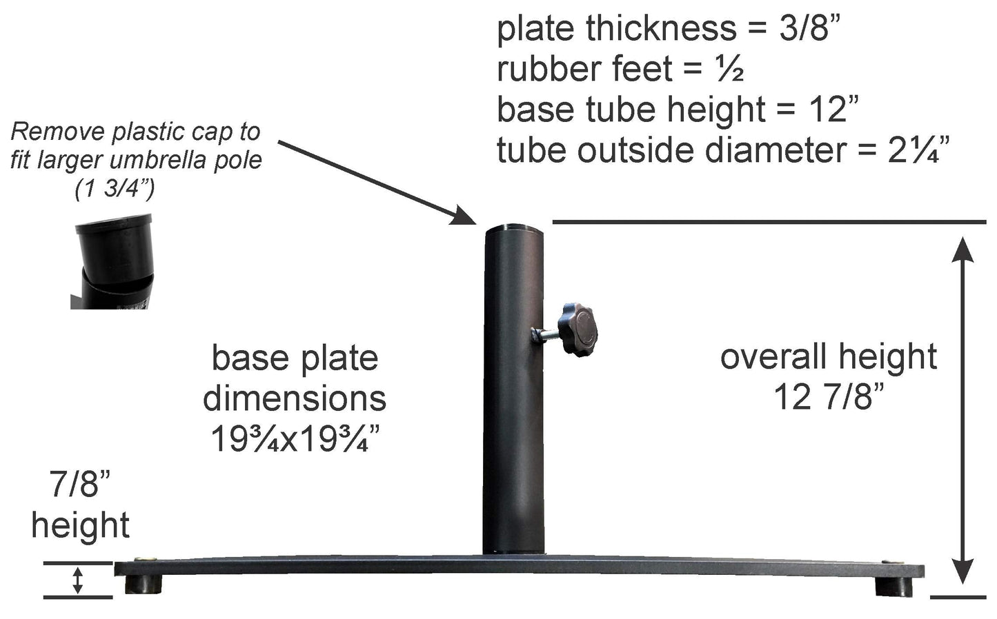 Tropishade Steel Plate Umbrella Base, 36 lbs, Black