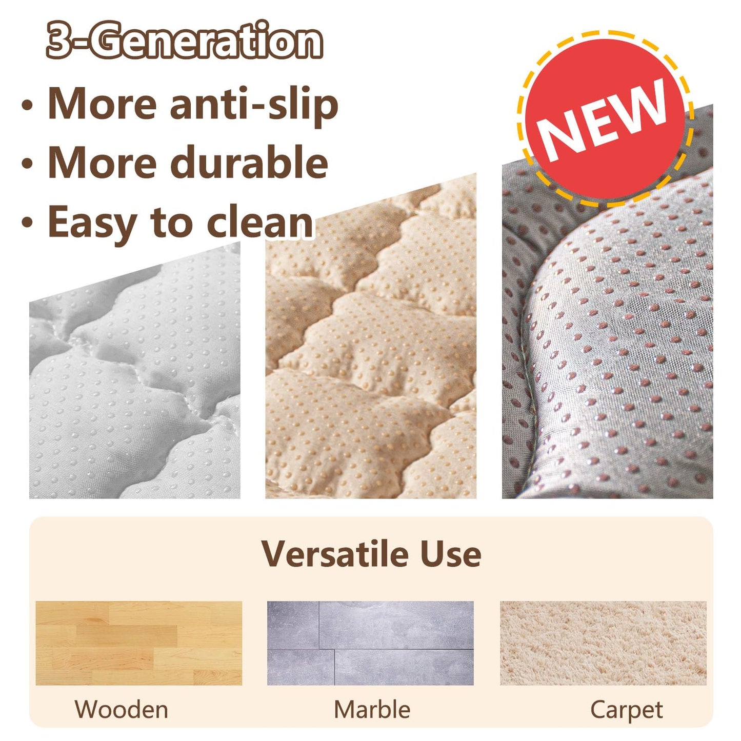 Beavtaens Baby Play Mat, 50x50 Playpen Mat with Super Soft Touch, Activity Playmat with Upgraded Anti-Slip Bottom, Machine Washable Crawling Mat for Floor & Picnic(Boho Color Blocks)