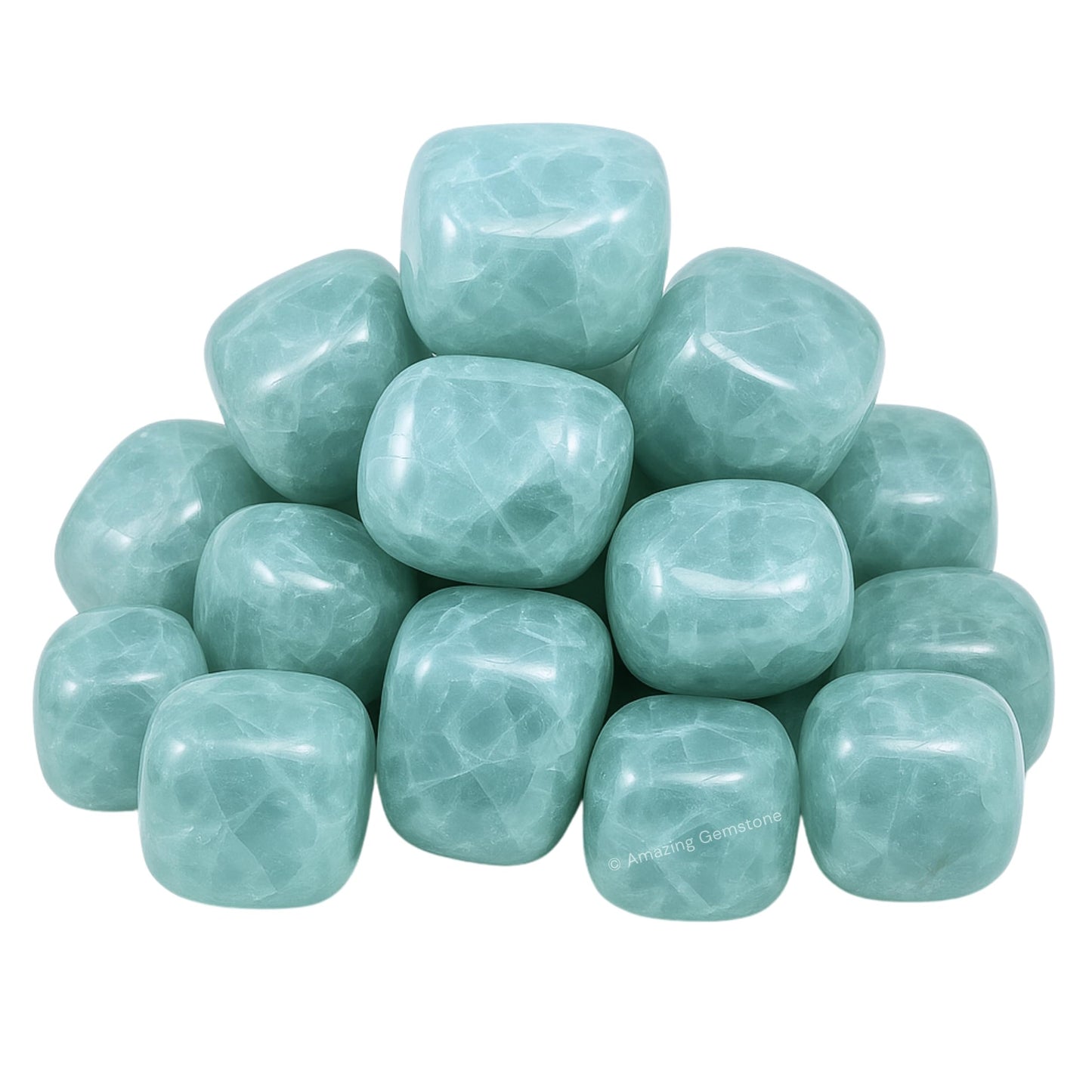 Amazing Gemstone Aquamarine Crystals and Healing Stones Tumbled - 1 oz, Natural Healing Stones for Energy Balance, Stress Relief - Premium Polished Gems Rocks for Meditation and Wellness