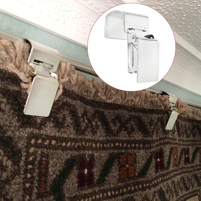 Rug Clips 2PCS Heavy Duty Hanging Clip for Thin Delicate Rugs Tapestries Animal Skins and Hides, Rug Grippers, Rug Holders, Rug Hangers, Rug Clamps