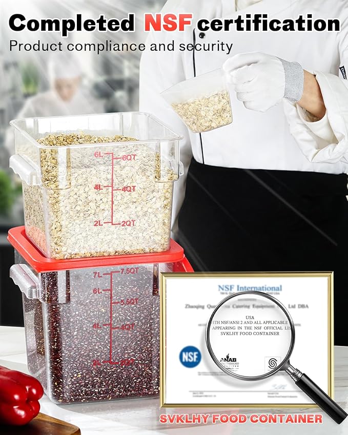 18 QT Commercial Food Storage Containers: 2 PCS [Sous Vide] [NSF Certified] Clear Sous Vide Container with Lids Scales Handles for Home Restaurant Kitchen Storage Dough Proofing New3