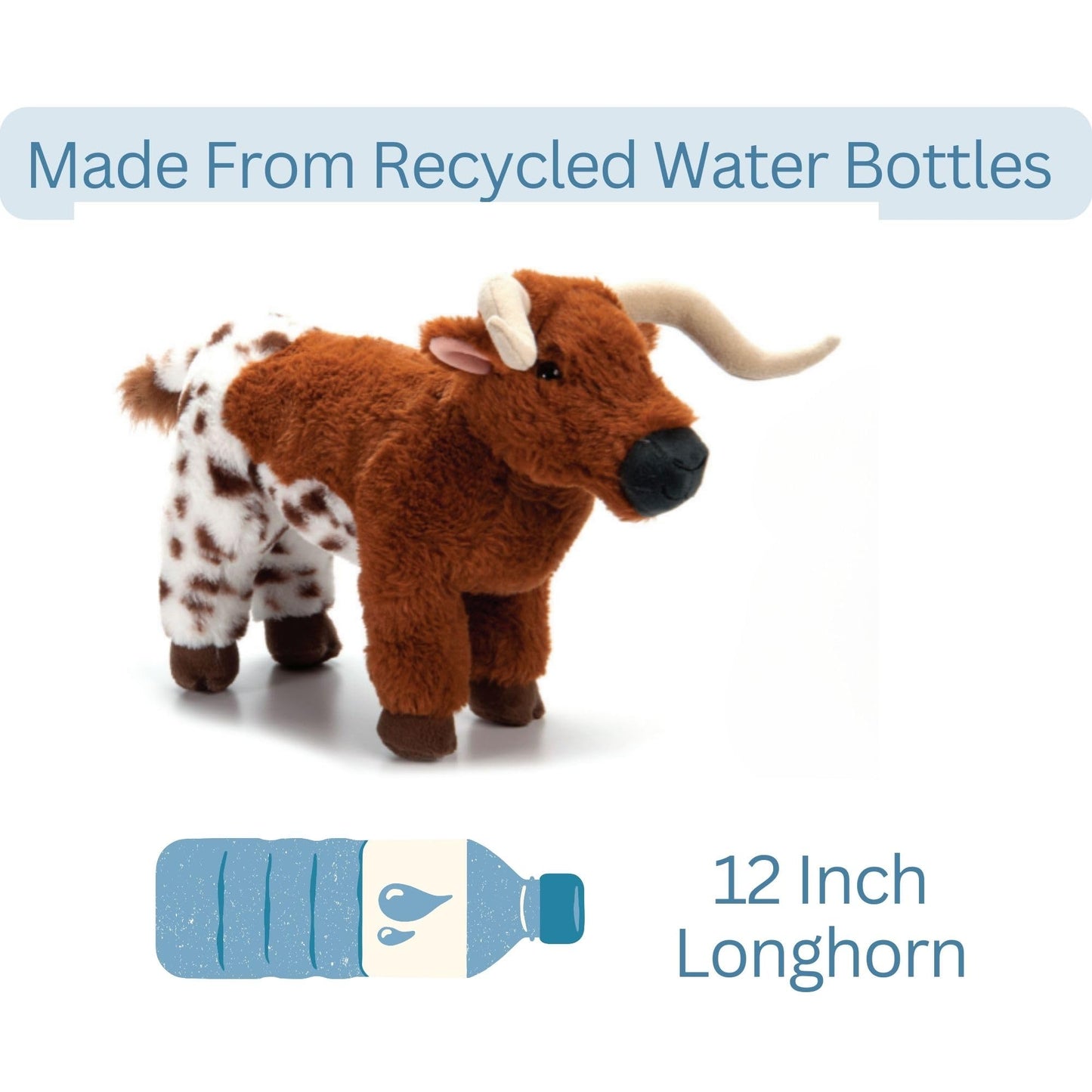 The Petting Zoo Longhorn Stuffed Animal Plushie, Gifts for Kids, Wild Onez Wildlife Animals, Longhorn Plush Toy 12 inches