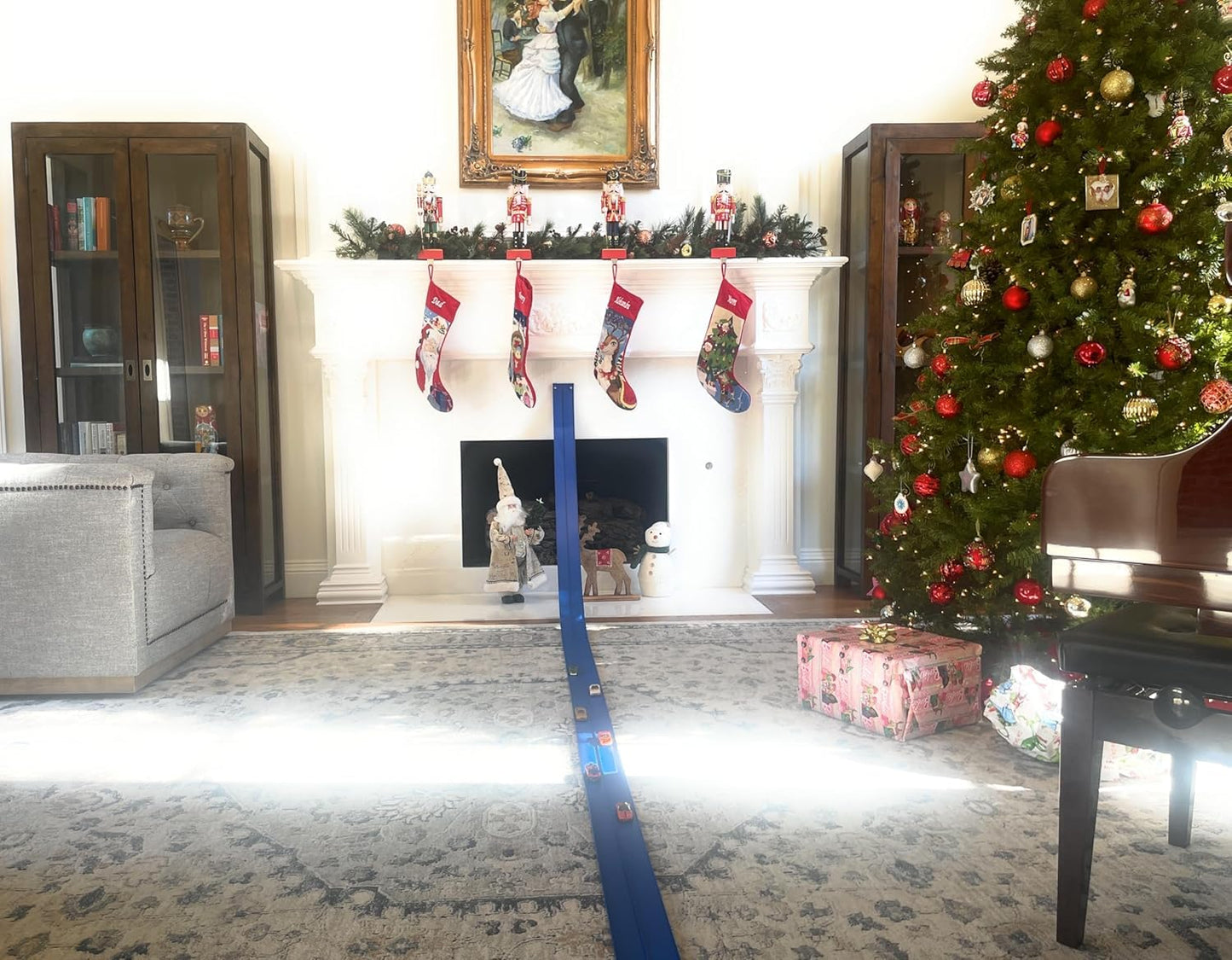 FlexTrack 5000 Flexible Race Car Track for Kids Toy with Suction Cups Compatible with Hot Wheels and Diecast 1/64th Cars and More 15 Feet Long Rolls Up Portable Racetrack (Racing Blue)