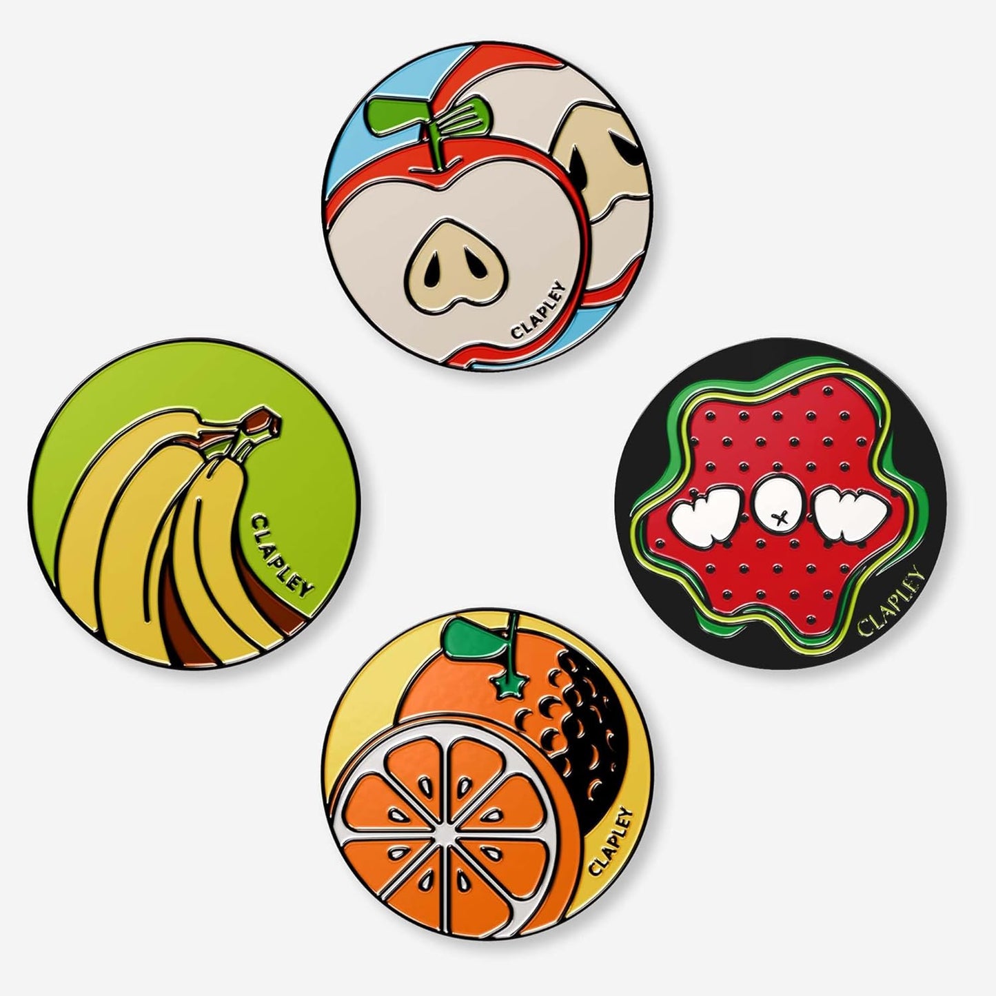 Ball Markers, 0.9 Inch, Made from Stainless Steel and Oven-Cured Enamel; an Essential Accessory for Golfers, Eye-catching and Easy to Spot On The Green, Pack of 4