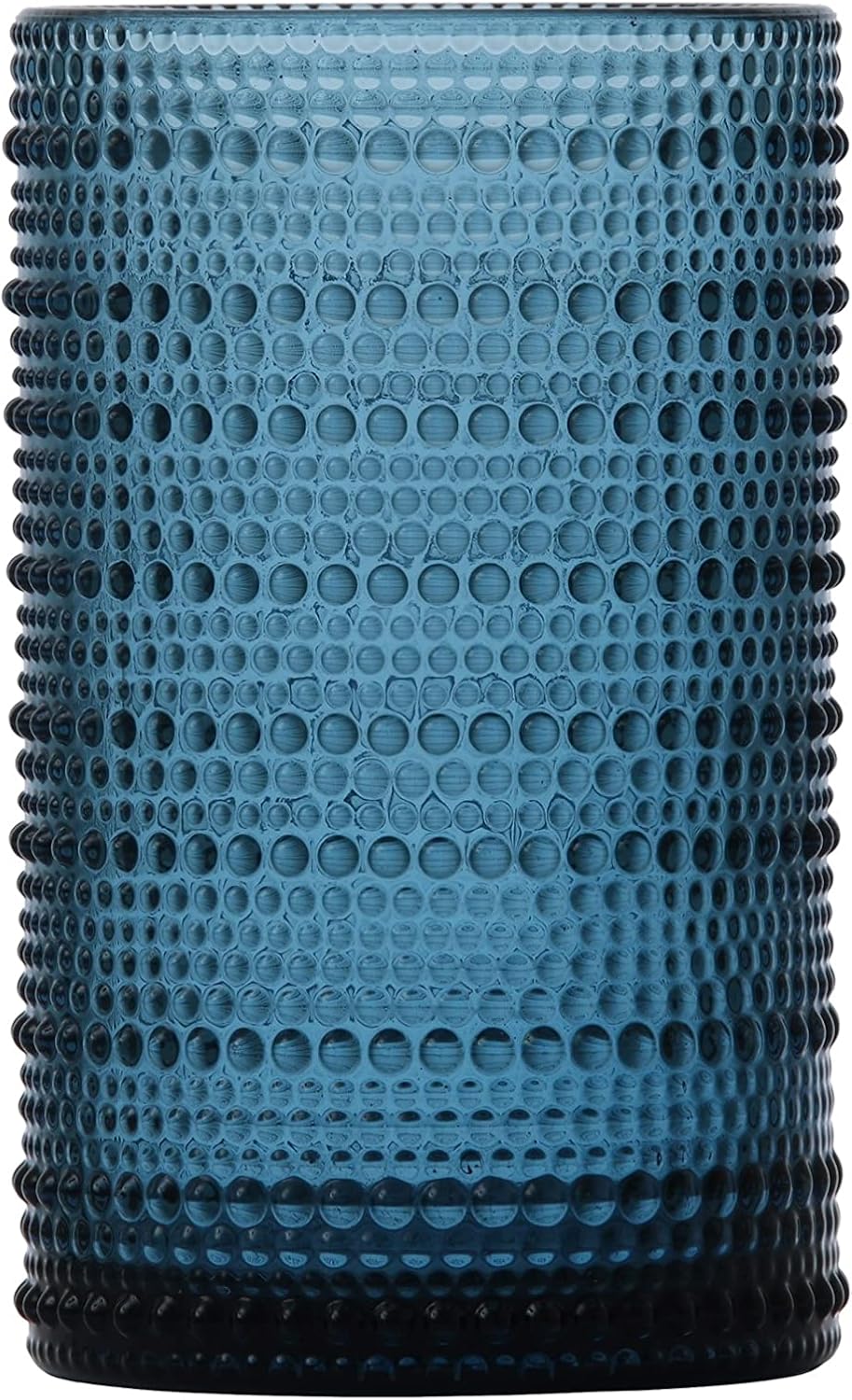 Fortessa Jupiter Beaded Hobnail Glass, 13 Ounce Iced Beverage (Set of 6), Cornflower Blue
