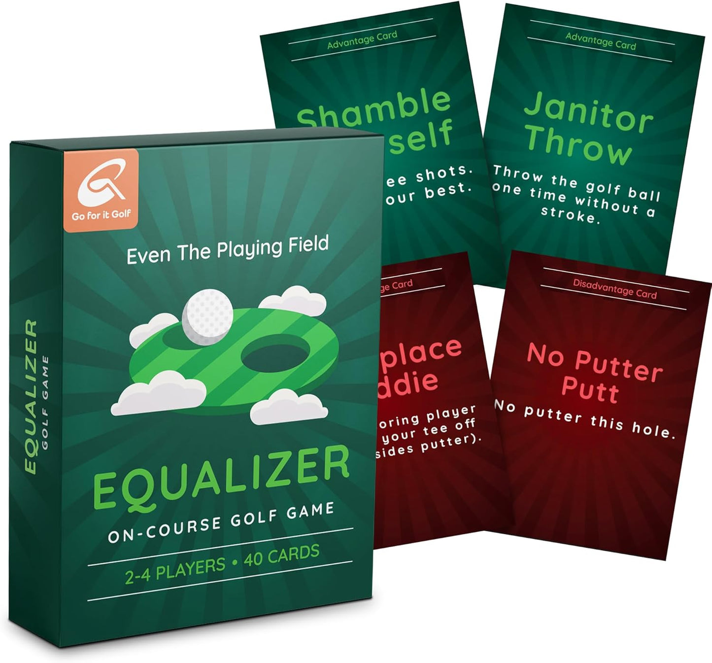 Equalizer: On-Course Golf Card Game, Interactive Fun for Every Hole, Skill-Level Equalizing Cards, Elevate Your Golf Experience, Ideal for Golfers of All Skill Levels