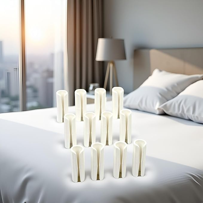 12 Pc White Bed Sheet Grippers Fasteners Clips Keep Sheets Snug Mattresses Raised Edge Sheet Fasteners