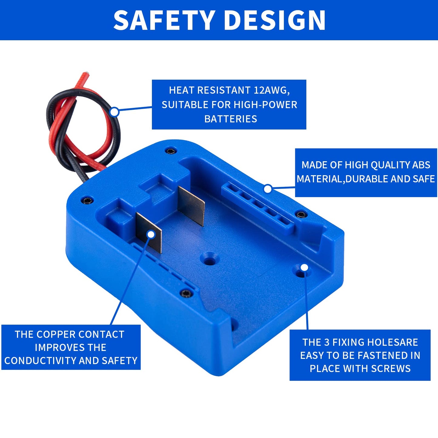 Crtbelfy Battery Adapter Compatible For Kobalt 24V Battery Dock Power Connector For Rc Car Rc Toy 12 Gauge Robotics With Wire Te