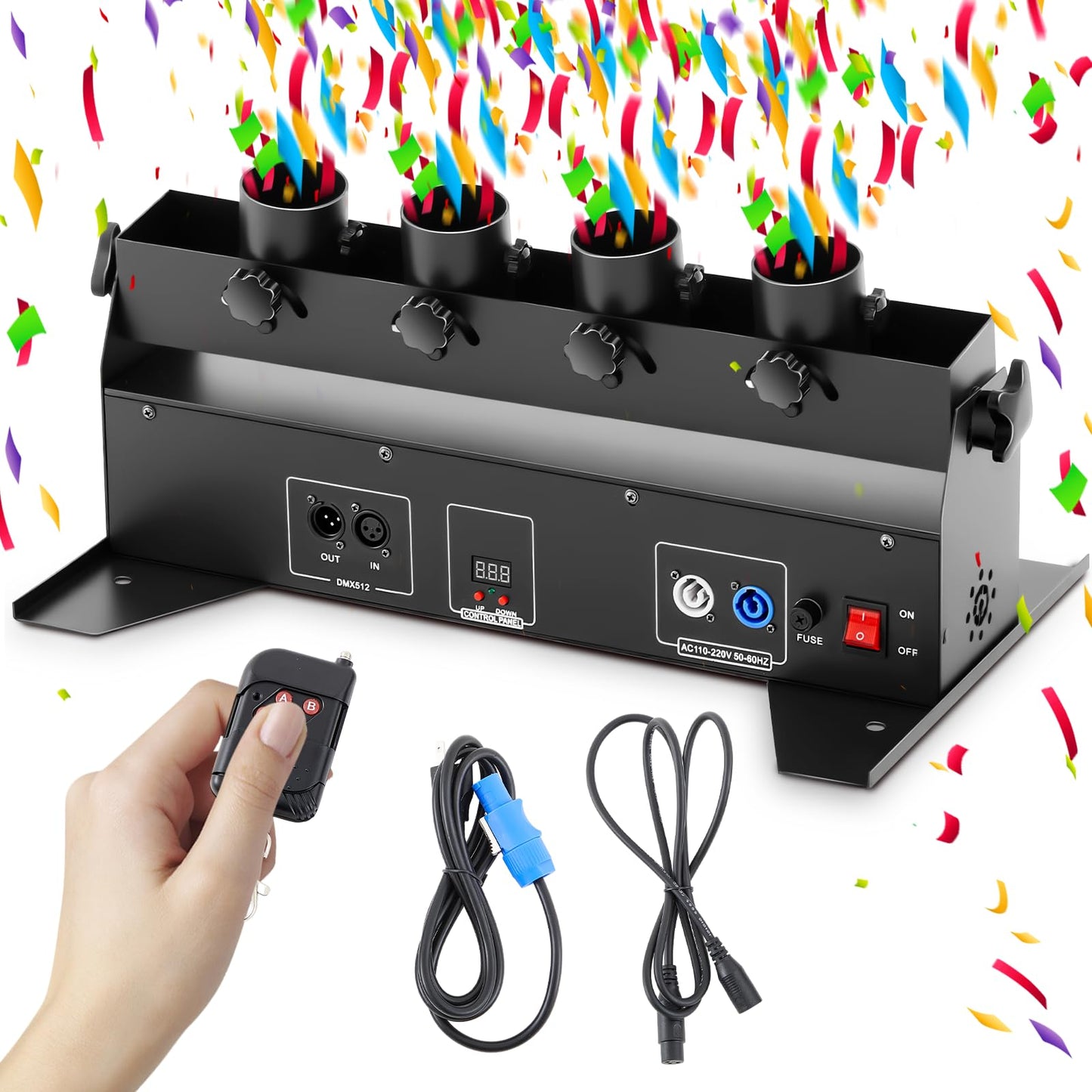 Yaocom Confetti Launcher Cannon Machine Metal Confetti Blower Machine Confetti Cannon Dmx/Remote Control For Wedding Party Disco