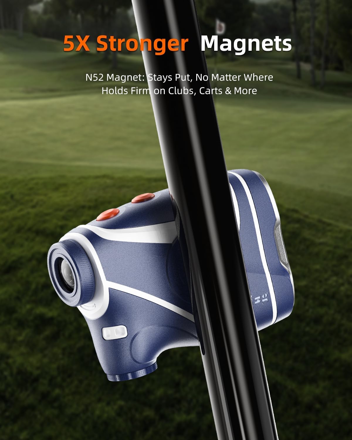AOFAR GX10 Golf Rangefinder with Exclusive Auto RED Display Adjustment, Max N52 Magnet for Absorbing Anywhere, Independent Slope Switch Button with Indicator Light, Full Accessories, IPX4 Waterproof