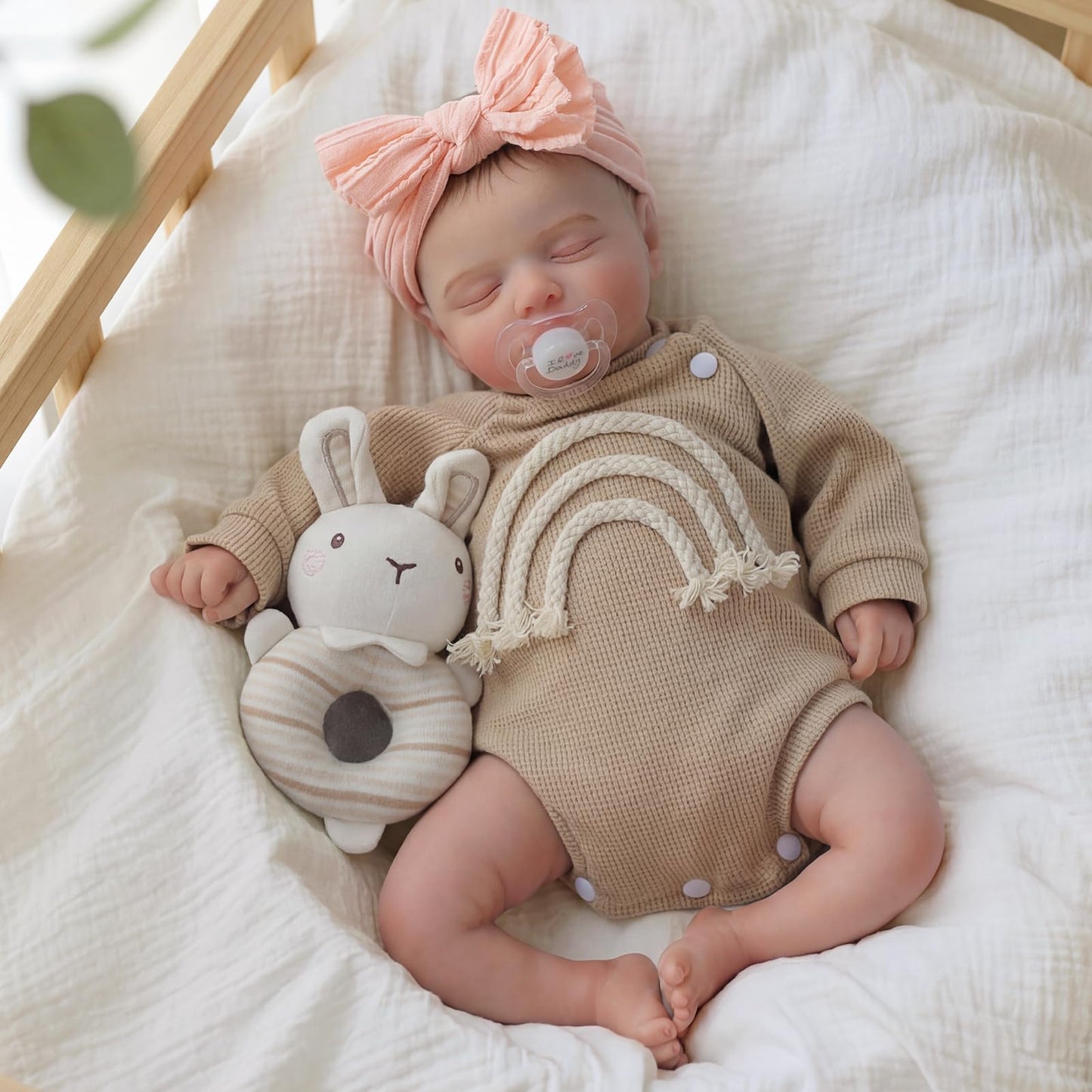 KSBD Realistic Reborn Baby Dolls-20 inch Sleeping Lifelike Newborn Real Life Baby Dolls, Soft Cloth Body with Feeding Toy Accessories for Kids Age 3 +