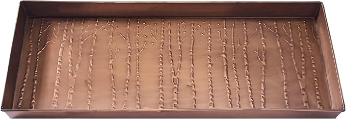 HF by LT Birch Forest Pattern Metal Boot Storage Tray, 30 x 13 inches, Antique Copper Finish