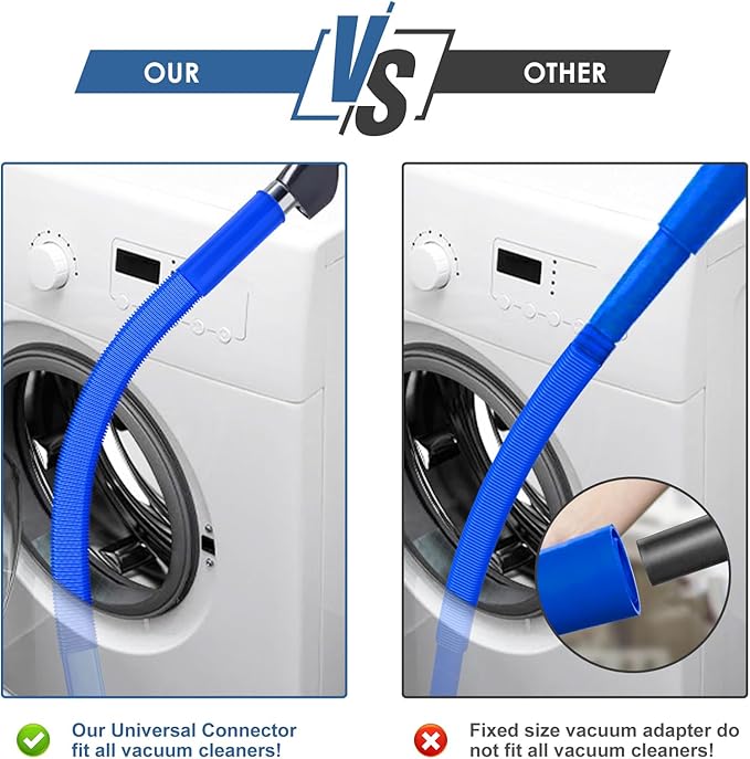 2 Pieces Dryer Vent Cleaner Kit Compatible with All Vacuum Cleaner, Dryer Lint Brush and Vacuum Hose Attachment, Quickly Lint Remover, Deep Blue