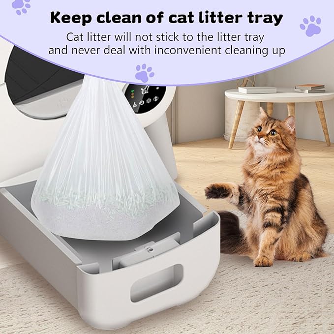 40 Count 26" x 11.8" Cat Litter Box Liners for Fsitego and Fumoi Self Cleaning Litter Box, Extra Thick Heavy Duty Cat Litter Bags Replacement, 3-4 Gallons of Capacity