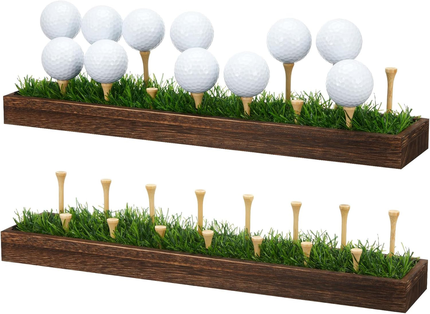 Golf Ball Display Rack Floating Shelf Solid Wood Shelf Rack Wall Mounted Golf Ball Holder up to 15