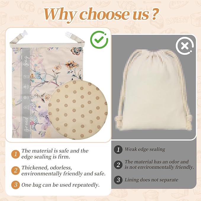 Reusable Bread Bags for Homemade Bread and Beeswax Bowl Cover Set -Organic Cotton Beeswax bread bags and Dough Proofing Cover-Beeswax Wraps for Food-Bread Baker Set-Gift for Bakers