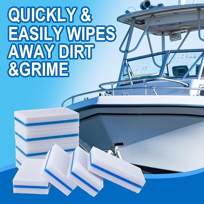 M. Neat Upgrade Melamine Sponge, 100 Pack Extra Thick More Lasting 3X Density Premium Magic Sponge Eraser, Multi Surface Power Scrubber Foam Stain and Mark Removal Cleaning Pads