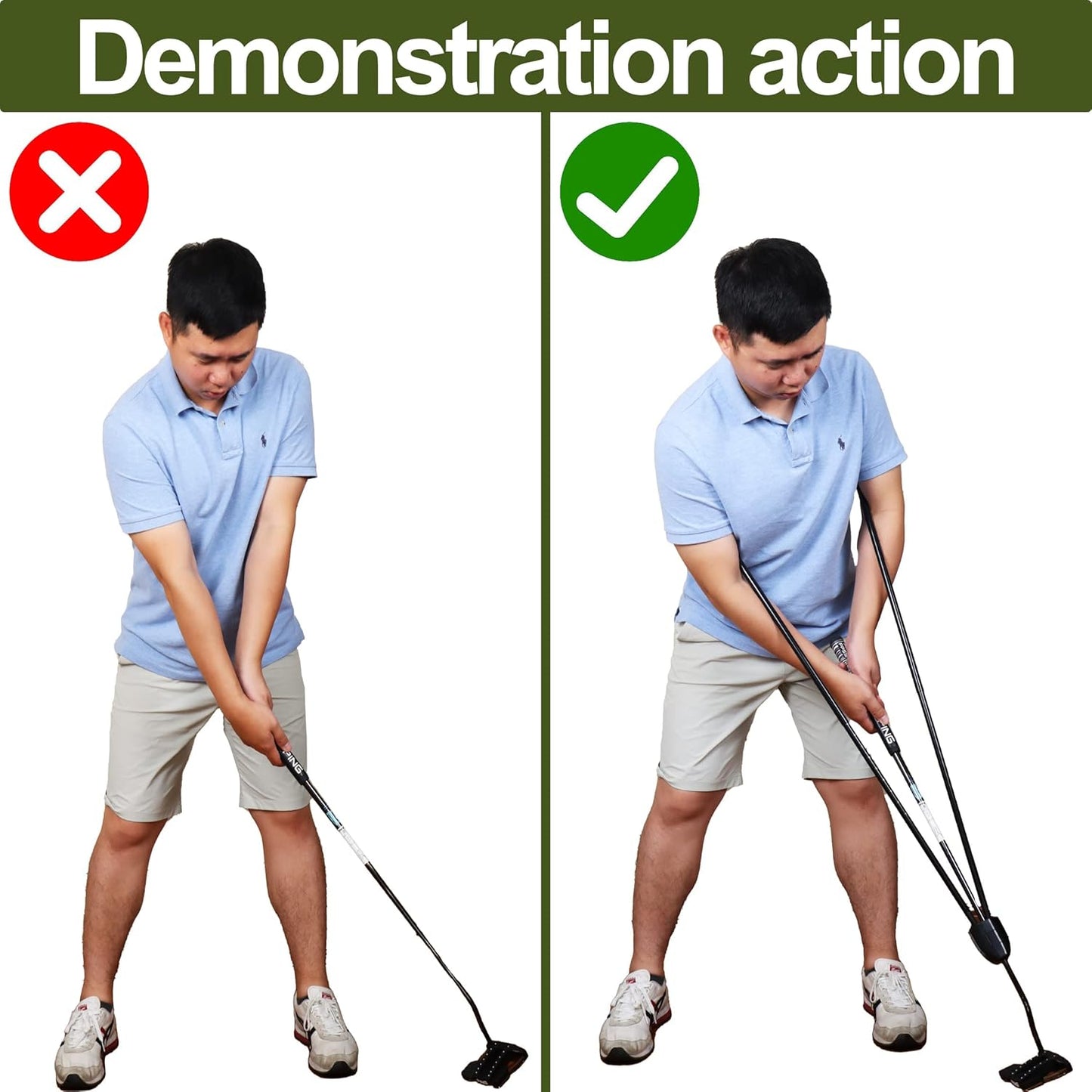 Golf Putting Training Aid, Putting Aid Golf Training Equipment for Perfect Putt, Attaches to Any Putter Shaft