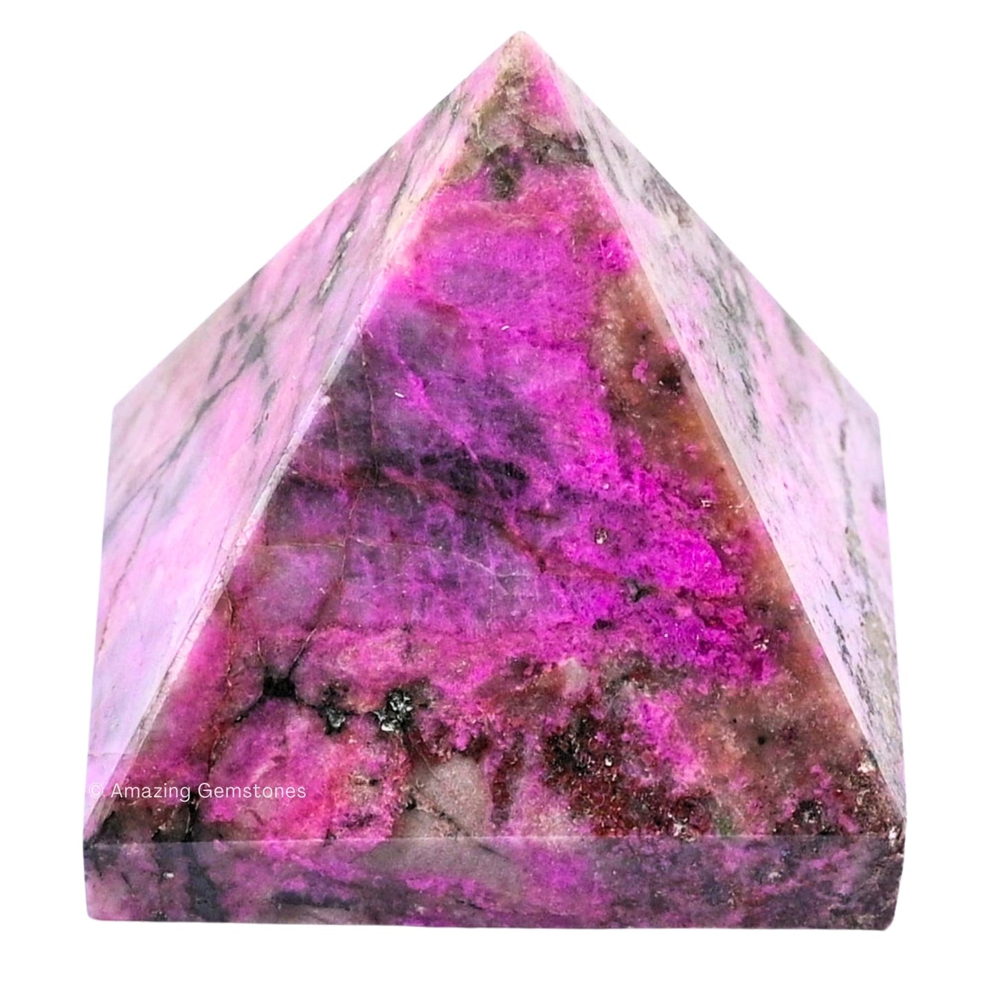Amazing Gemstone Cobalt Calcite Pyramid Crystal Healing Stones - 1.5" Great Pyramid Figurine of Natural Stone Pyramid for Meditation, Reiki, Chakra Balancing and Crystal Pyramids Grid