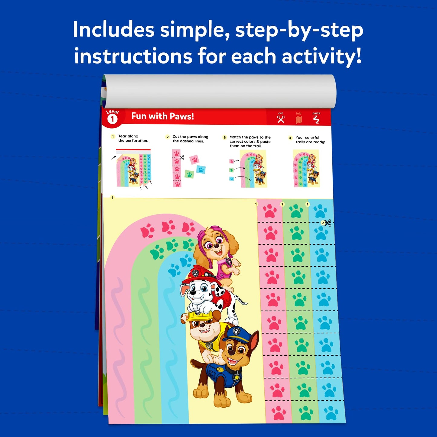 Skillmatics Scissor Skills Activity Book - Snip Snip PAW Patrol, 25 Cutting & Creative Activities for Preschoolers, Fine Motor Skills, Felt Craft Kit, Screen-Free Fun, Gifts for Ages 3, 4, 5, 6, 7