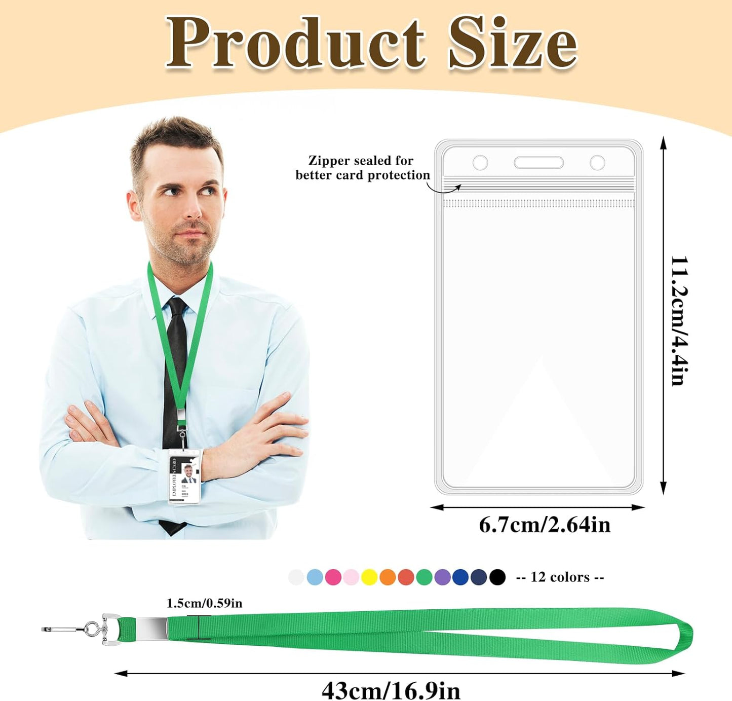 96 Pack Lanyards for ID Badges Cruise Lanyard for Ship Cards with Waterproof ID Badge Holder Cruise Essentials 2025 (12 Colors)