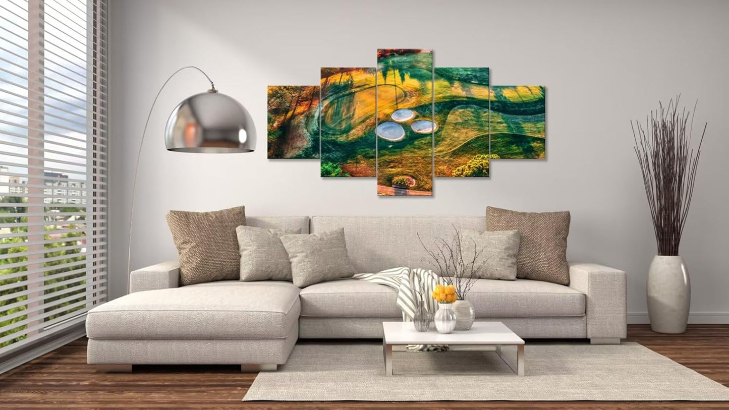 chenchenArt Florida Regatta Bay Golf Course Wall Art for Living Room Bedroom Bathroom Home Decorations Golf Course Pictures Posters Canvas Prints Modern Artwork Framed Ready to Hang(60''W x 32''H)