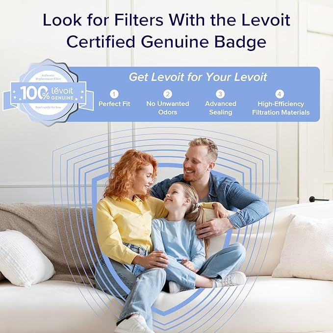 LEVOIT Air Purifiers for Home Large Room Up to 1875 Ft² with Washable Pre-Filter, AHAM VERIFIDE, Air Quality Monitor, HEPA Sleep Mode for Allergies, Pet Hair in Bedroom, Vital 200S-P, Black