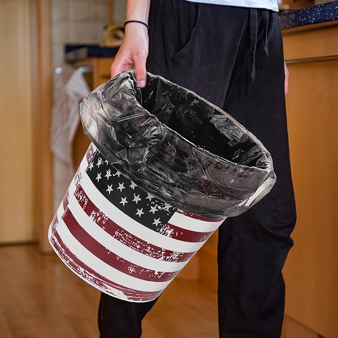 GALPADA 5 Rolls Black Trash Bags for Kitchen and Bathroom PE Garbage Bags Disposable Rubbish Liners for Home Waste Bins