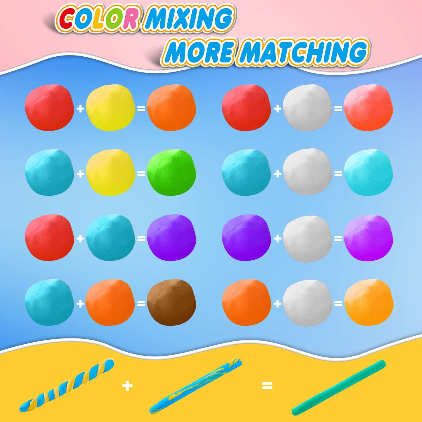 Magic Clay - Air Dry Clay 96 Colors, Modeling Clay for Kids with Tools, Soft & Ultra Light, Toys Gifts for Age 3 4 5 6 7 8+ Years Old Boys Girls Kids