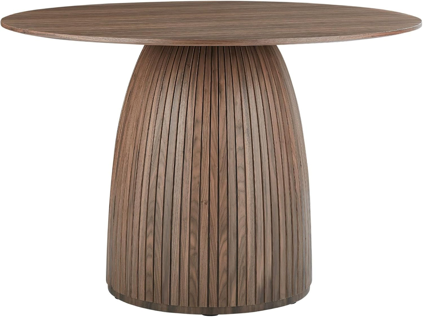 Wooden Kitchen Round Dining Table for 4-6, Round Kitchen Table with Circular Tabletop with Wood Pedestal Base, Rustic Farmhouse Furniture
