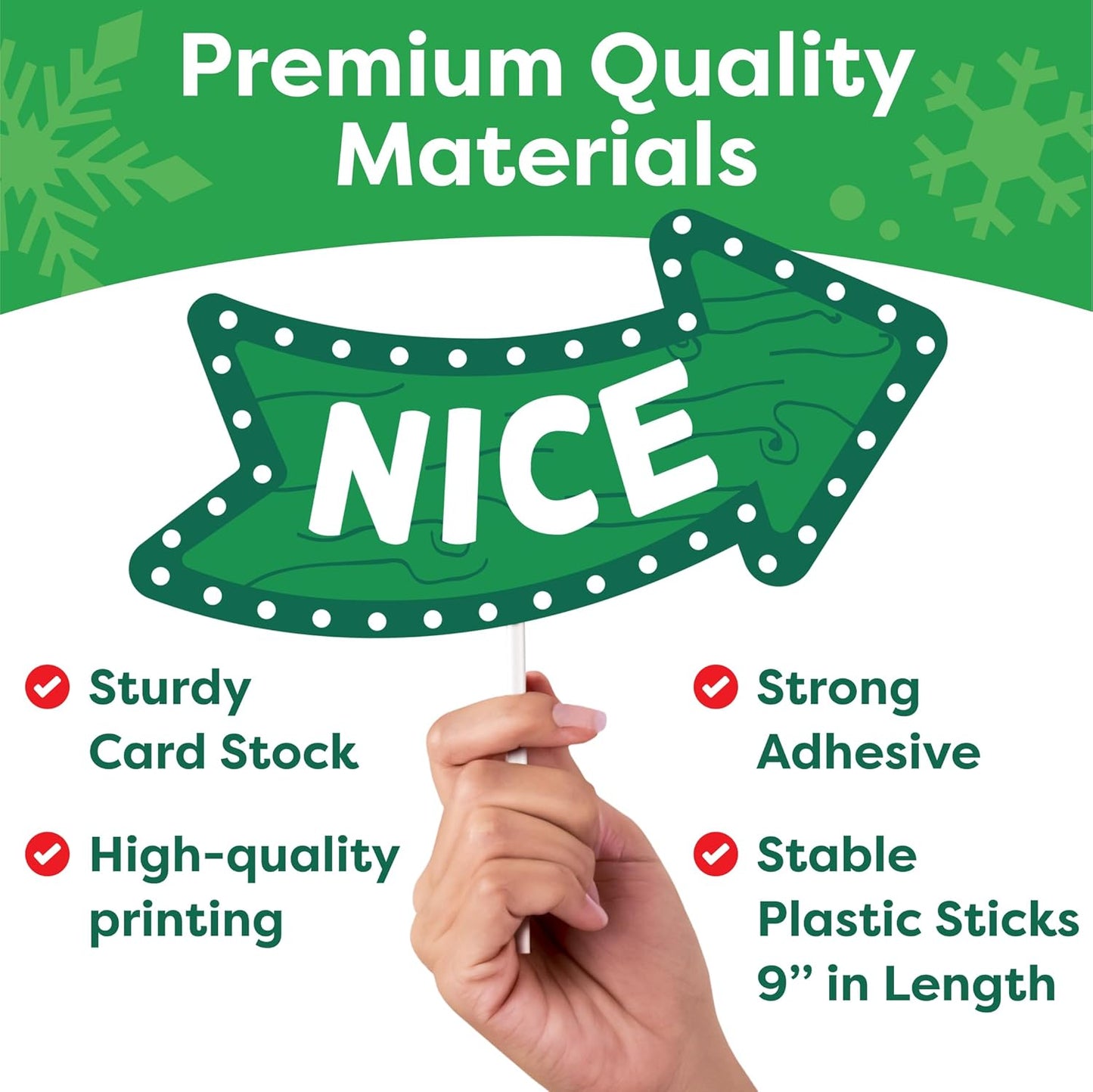 Christmas Photo Booth Props 38pc Set - Christmas Party Decorations, Party Favors, Games & Supplies for Kids Adults - Christmas Photo Props Backdrop Table Decorations Accessories