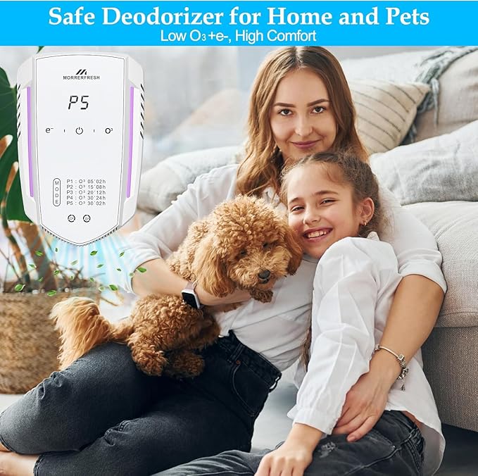 Cat Litter Deodorizer 99% Pets Poof Odor Eliminator Air Purifier Ozone Odor Removal Air Freshener for Home & Pets Litter Box Room Wardrobe Shoe Cabinet Toilet White