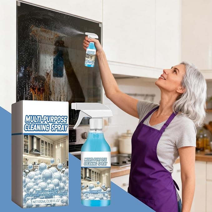 Grease Cleaner, Multi Purpose Degreaser Spray, 100ml Heavy Duty Kitchen Grime Remover, Harmless Liquid Cleaning Solution, Household Cleaner with Fast Action, For Window Glass Countertop Bathroom