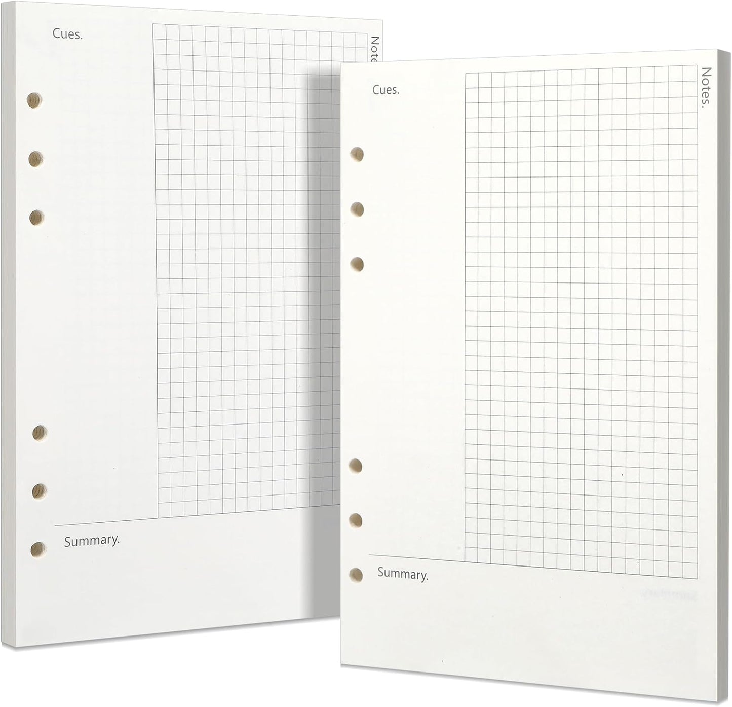 Toplive Cornell A5 Filler Paper, A5 Refill Papers 6 Ring Cornell Notes Loose Leaf Papers, 160 Sheets Refillable Inserts Paper Notes Taking System for Office School College Study