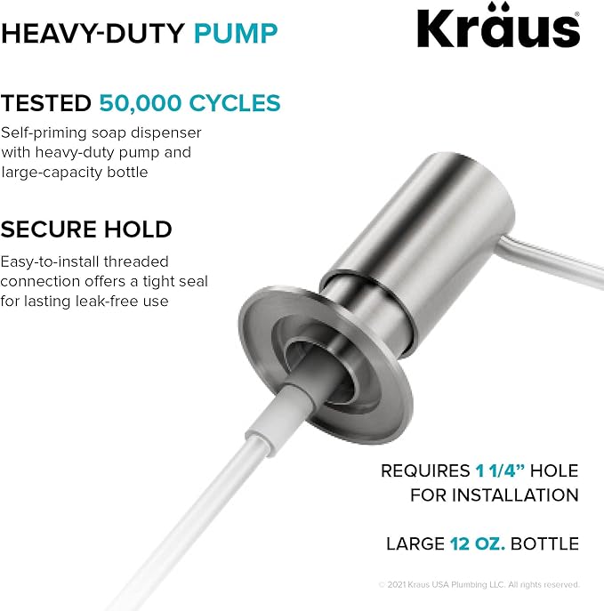 KRAUS Kitchen Soap and Lotion Dispenser in Spot Free Stainless Steel, KSD-41SFS