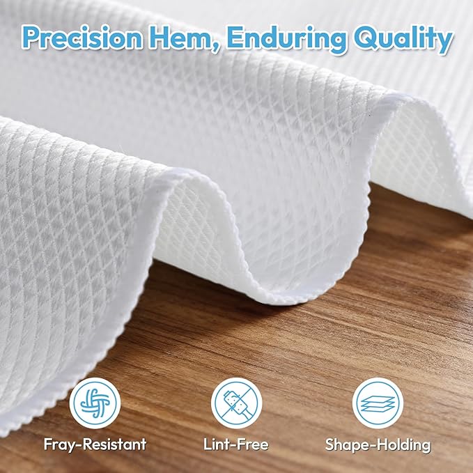 Nanoscale Microfiber Cloths 15.55”x 15.55”, Glass Window Mirror Stainless Steel Car Cleaning, Streak-Free, Lint-Free, Super Thick & Absorbent, Reusable, 6 Pack (White/Blue/Purple)