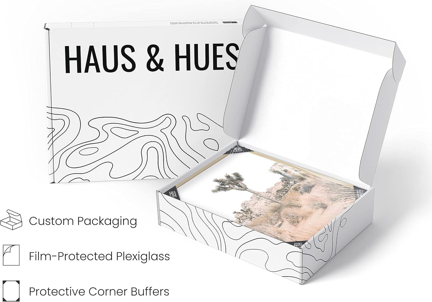 HAUS AND HUES Desert Succulent Wall Art & Botanical Prints, Set of 6 Botanical Art Set & Cactus Art Print, Desert Wall Art (Beige Frame, 8x10)