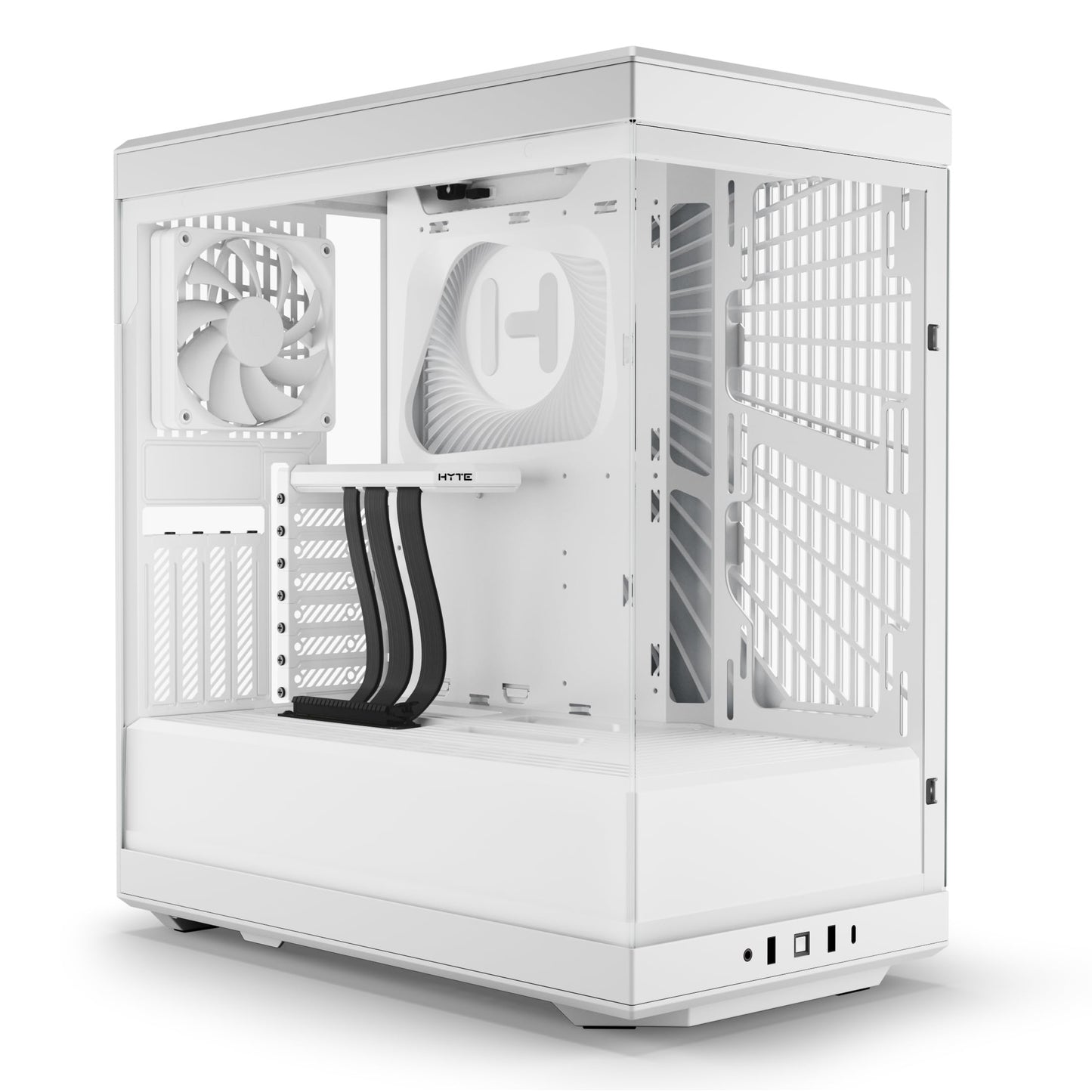 Hyte Y40 Modern Aesthetic Panoramic Tempered Glass Mid-Tower Atx Computer Gaming Case With Pcie 4.0 Riser Cable Included, Snow W