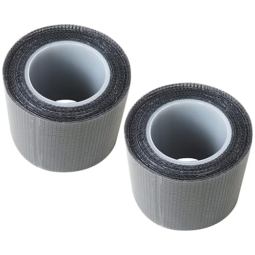 2 Pack of Black Window Screen Repair Tape, 2 in X 16.5 FT (196IN) Screen Repair Kit Fit for Windows or Doors, Strong Adhesive Fiberglass Mesh Patch Tape
