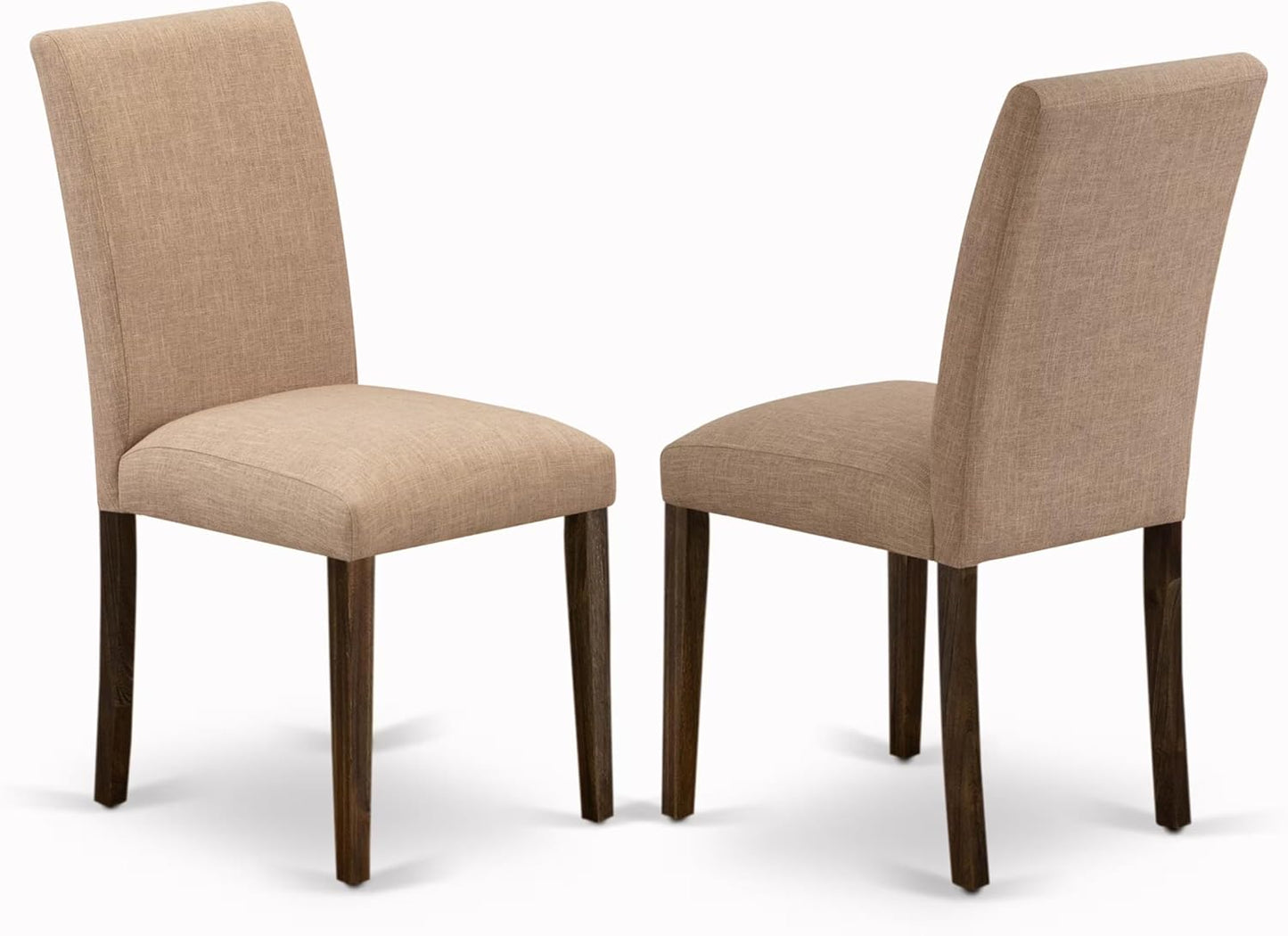 East West Furniture X727AB747-7 7 Piece Dining Room Furniture Set Consist of a Rectangle Dining Table with X-Legs and 6 Light Sable Linen Fabric Parson Chairs, 40x72 Inch, Multi-Color