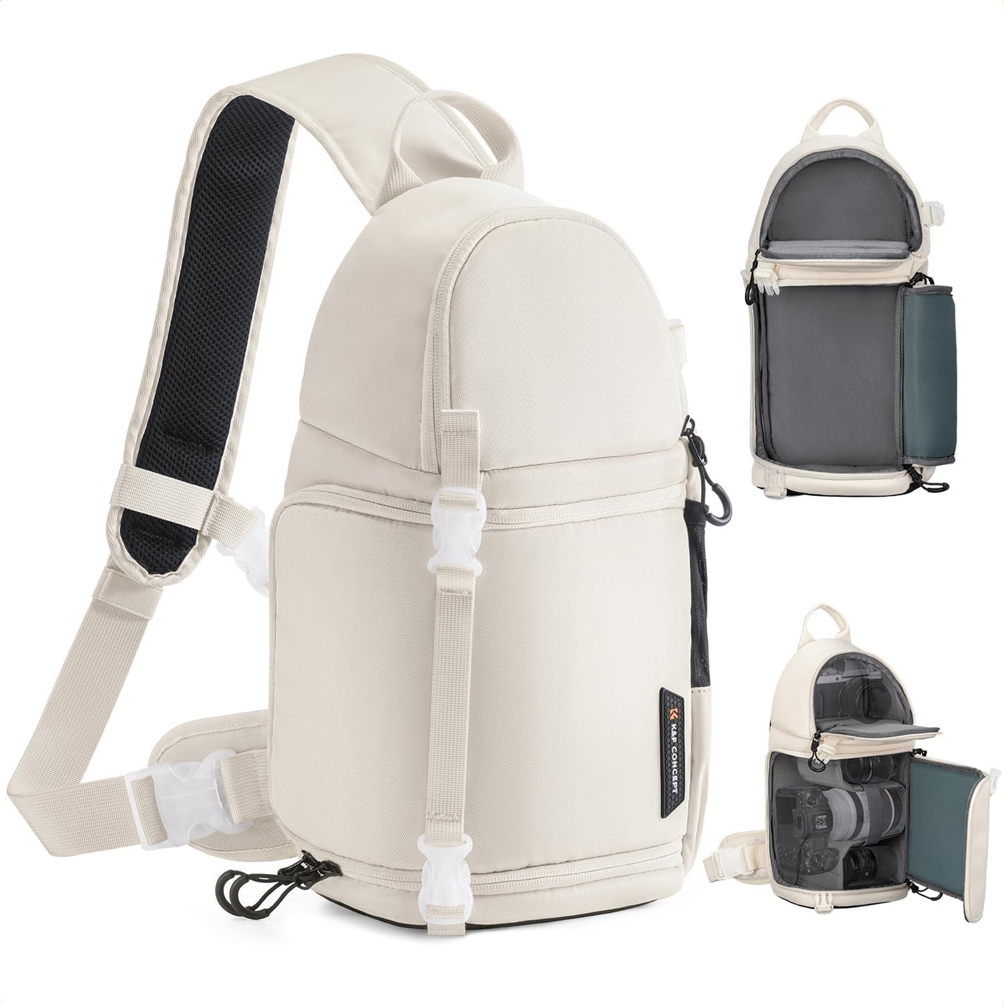 K&F Concept Camera Sling Bag Crossbody Bag Camera Shoulder Backpack DSLR/SLR/Mirrorless Photography Bags Compatible with Canon/Nikon/Sony/Fuji/Gopro/DJI