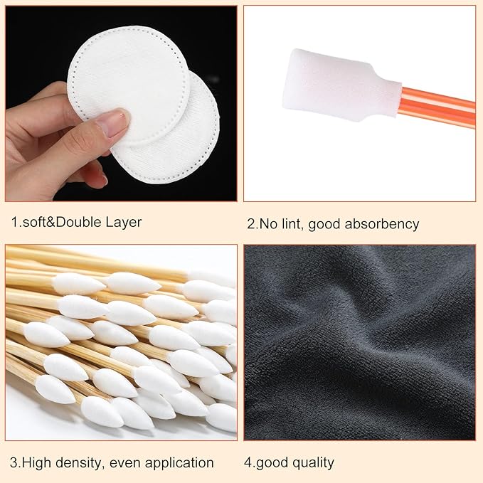 Nuanchu 607 Pcs Card Cleaning Kit Trading Card Repair Kit Includes Cleaning Spray Polishing Paste Cotton Swab Cotton Disc and Microfiber Cloth with Instruction for Scratch Surface Care Tool Accessory