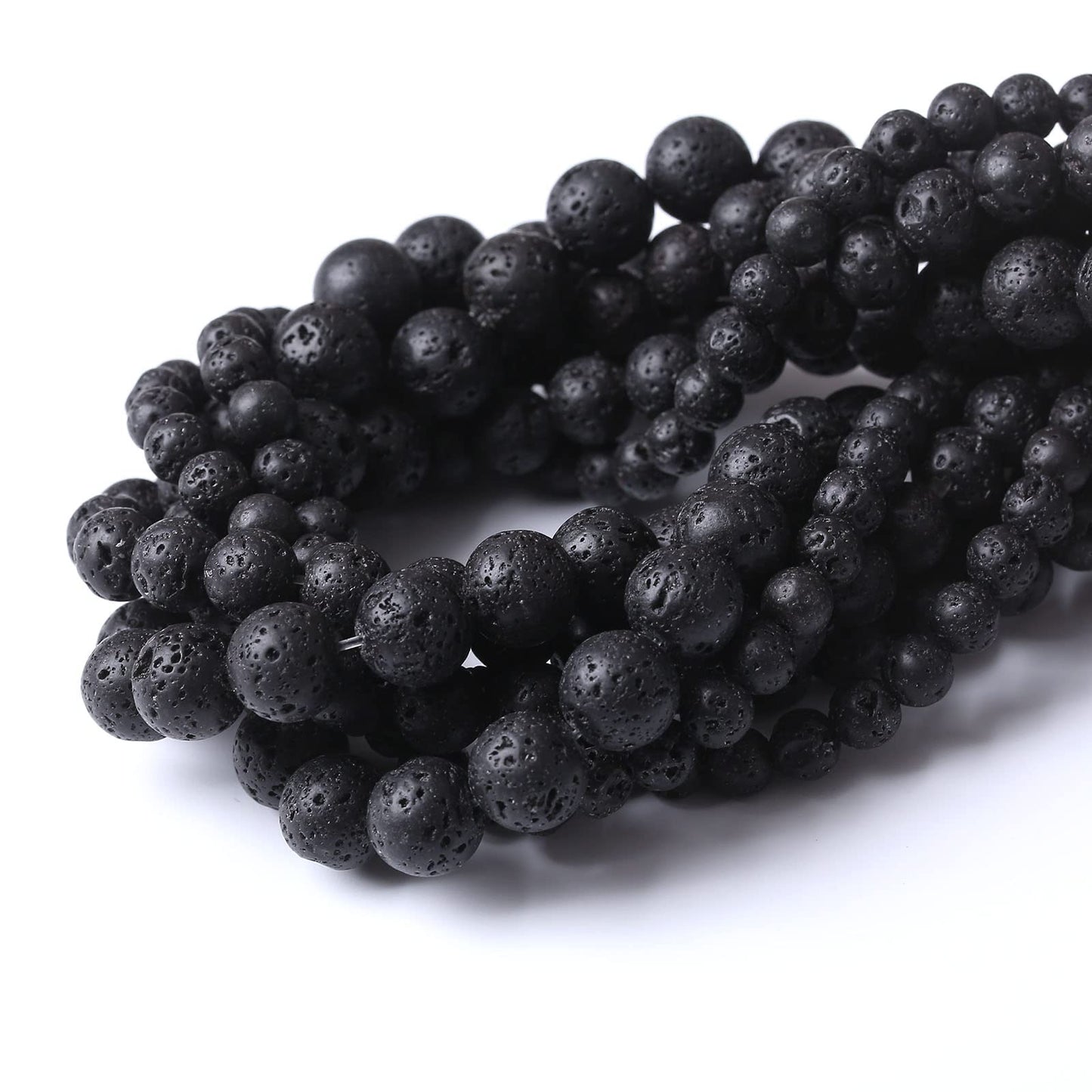 36PCS 10MM Natural Lava Stone Beads Energy Healing Beads for DIY Jewelry Bracelet Necklace Making for Jewelry Making15Inch